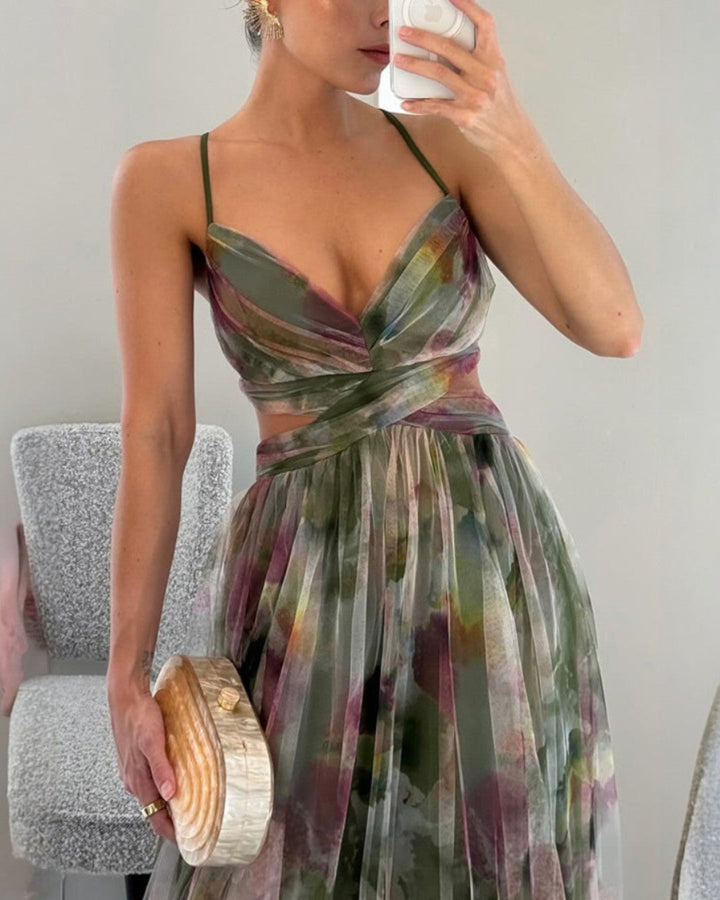 Merida – Maxikleid aus geblümtetem Chiffon