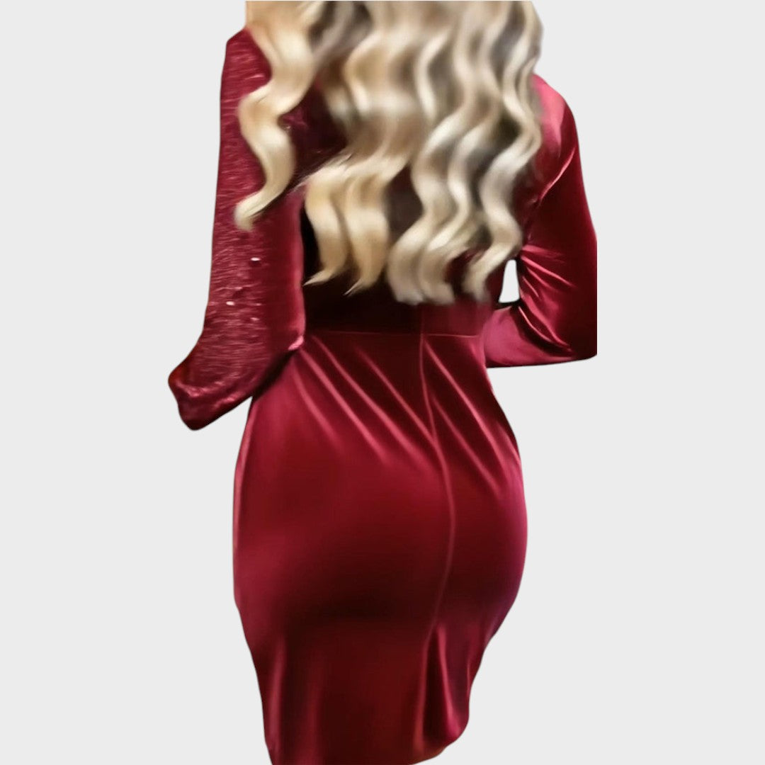 Catrine – Midikleid aus schimmerndem Samt