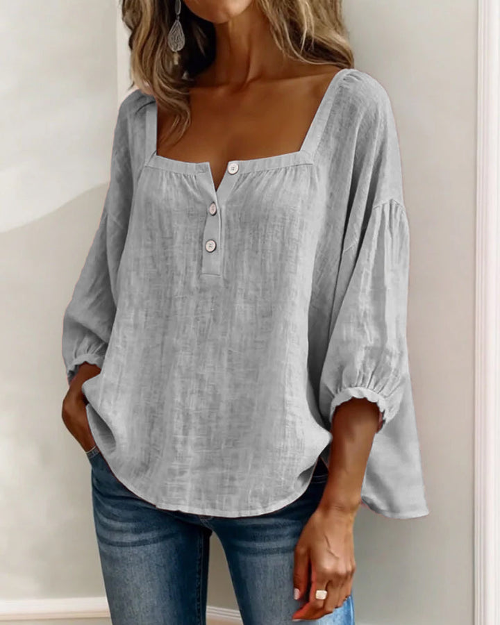 Fiona – Luftige Bluse aus Baumwollleinen