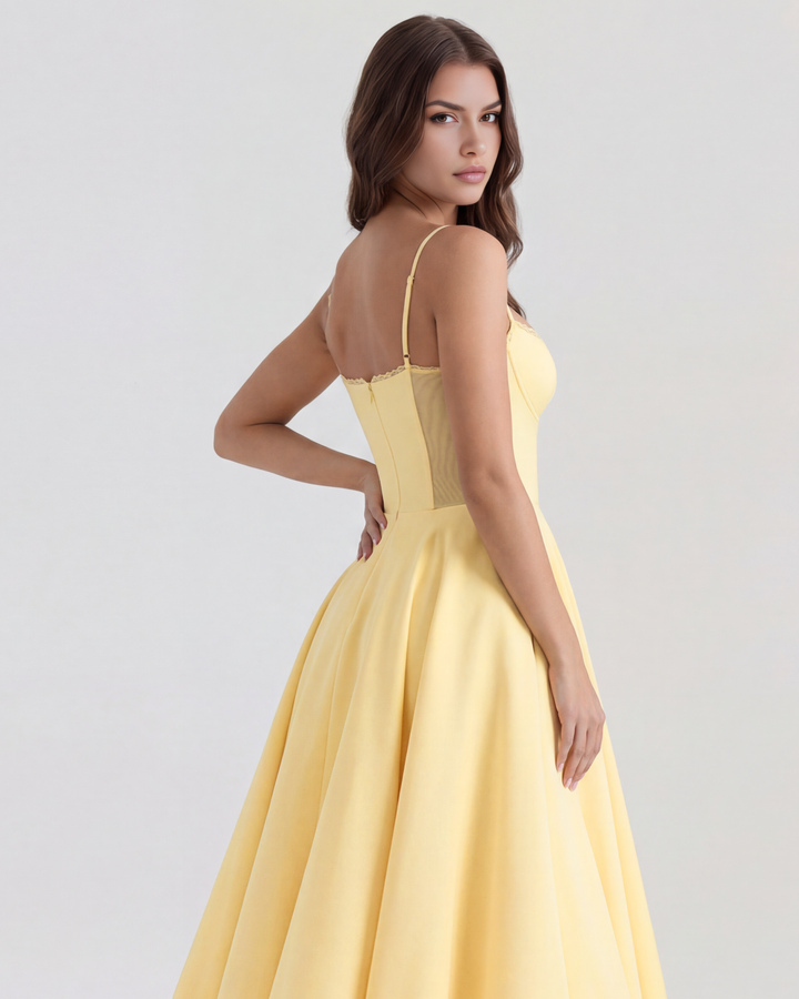 Celene – Midi-Kleid aus Satin mit Tüllrock