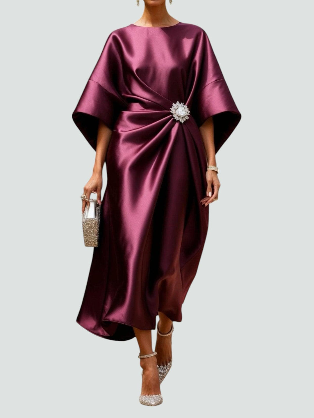 Tricia – Elegantes Satin-Maxikleid