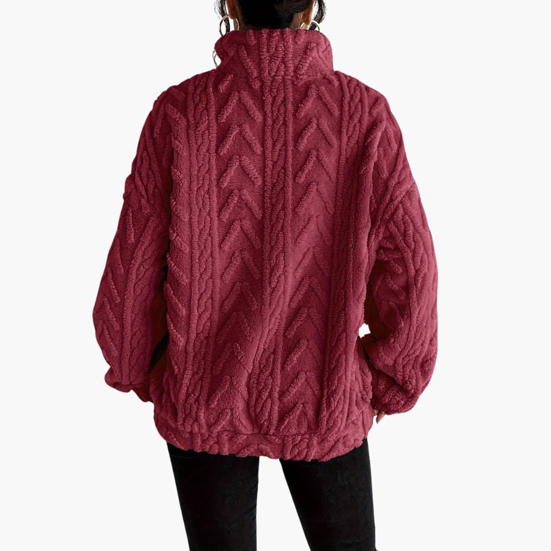 Evelyn | Luxe Fleece-Sweatshirt mit Zopfmuster