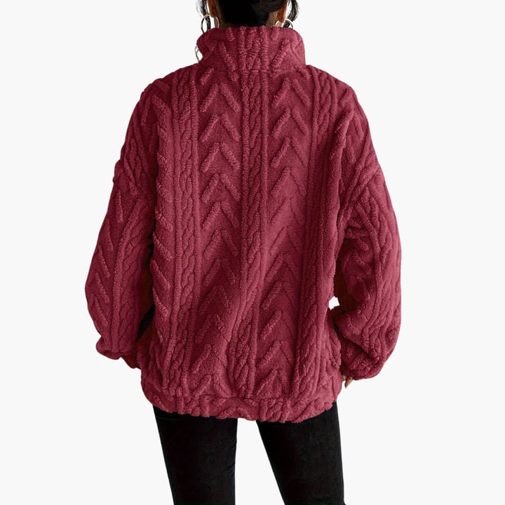 Evelyn | Luxe Fleece-Sweatshirt mit Zopfmuster
