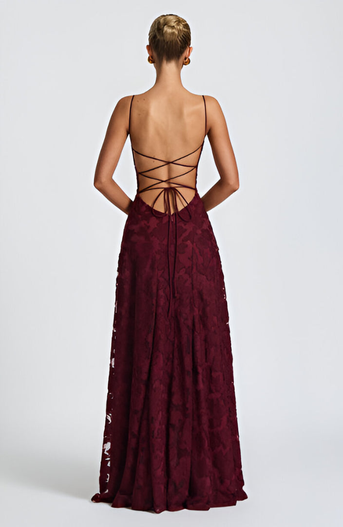 Deena – Langes Spitzen-Bustierkleid