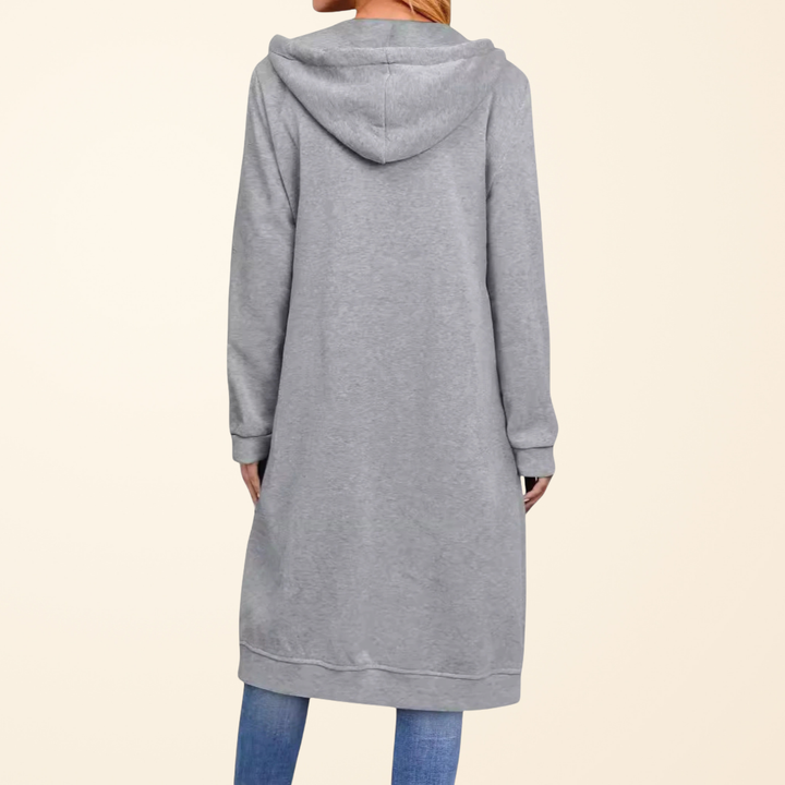 Madelyn - Entspannte, lange Zip-Strickjacke