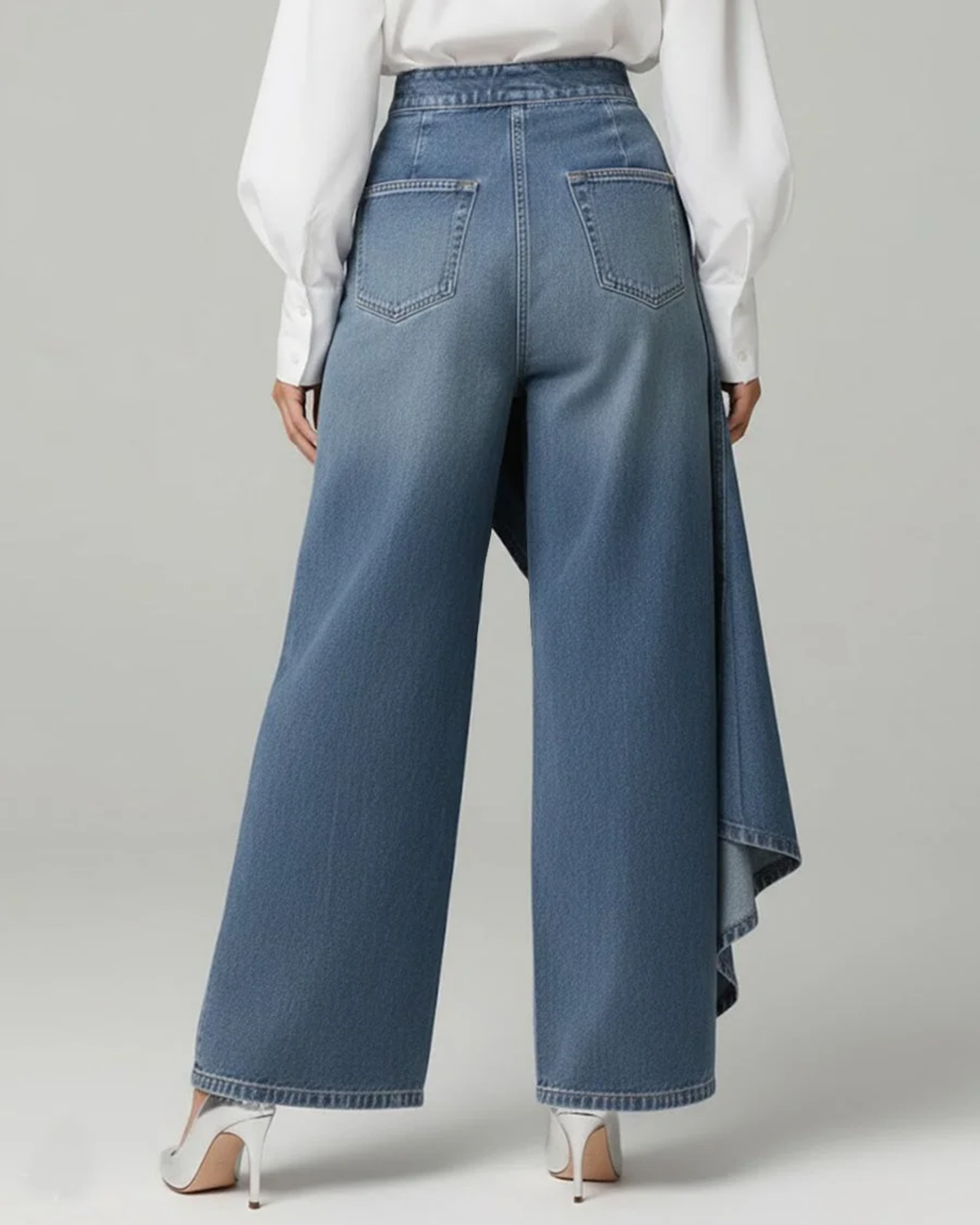 Vivienne – Schmale Stretch-Jeans in Wickeloptik