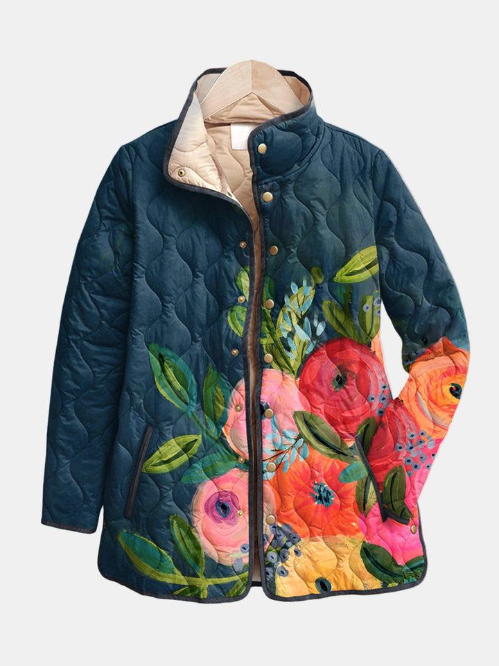 Thess – Gesteppte Vintage-Blumenjacke