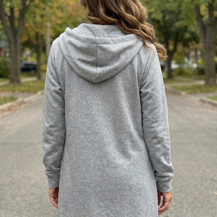 Madelyn - Entspannte, lange Zip-Strickjacke