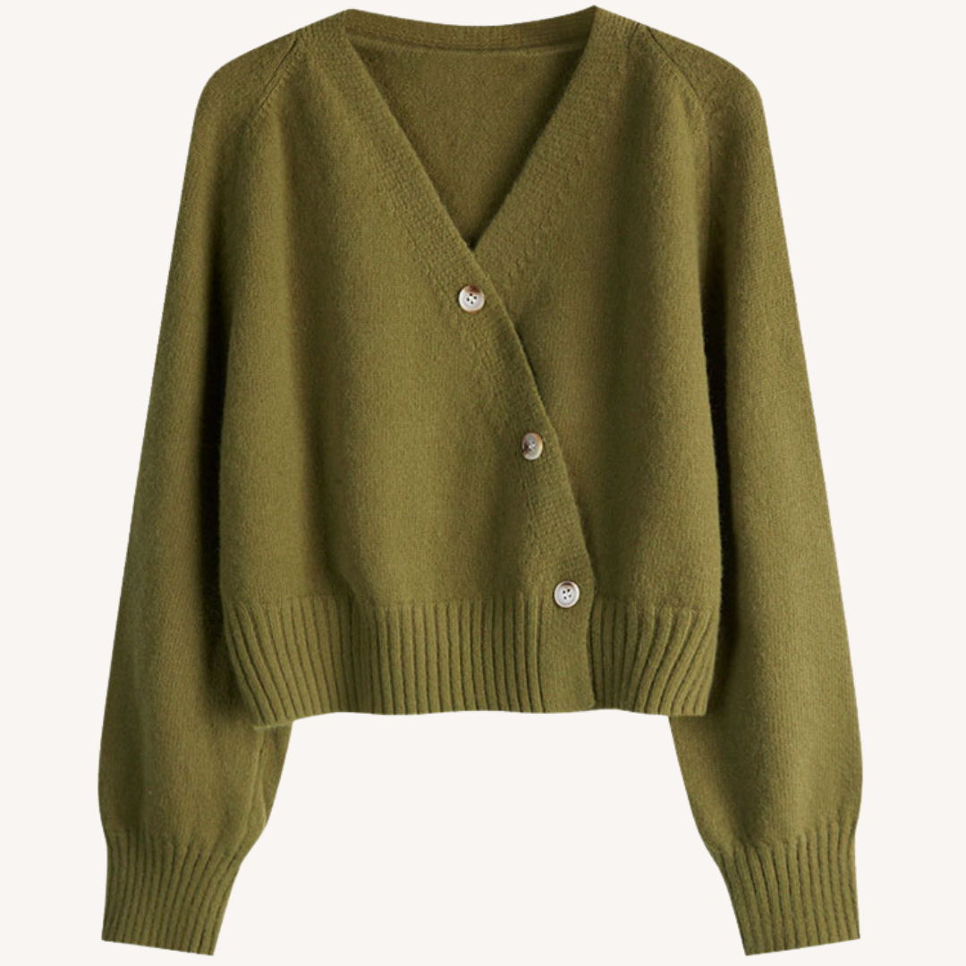 Bevy | Kurzcardigan mit V-Ausschnitt und Knopfleiste