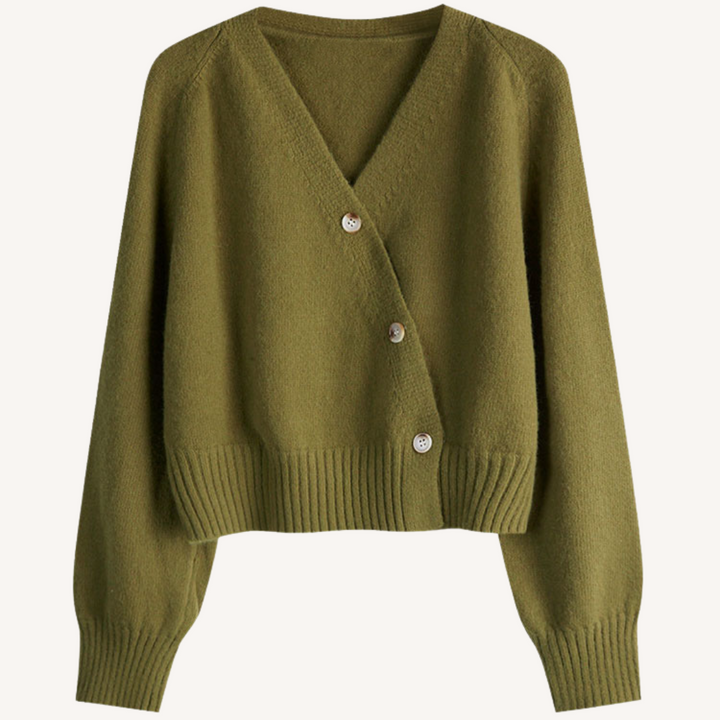 Bevy | Kurzcardigan mit V-Ausschnitt und Knopfleiste