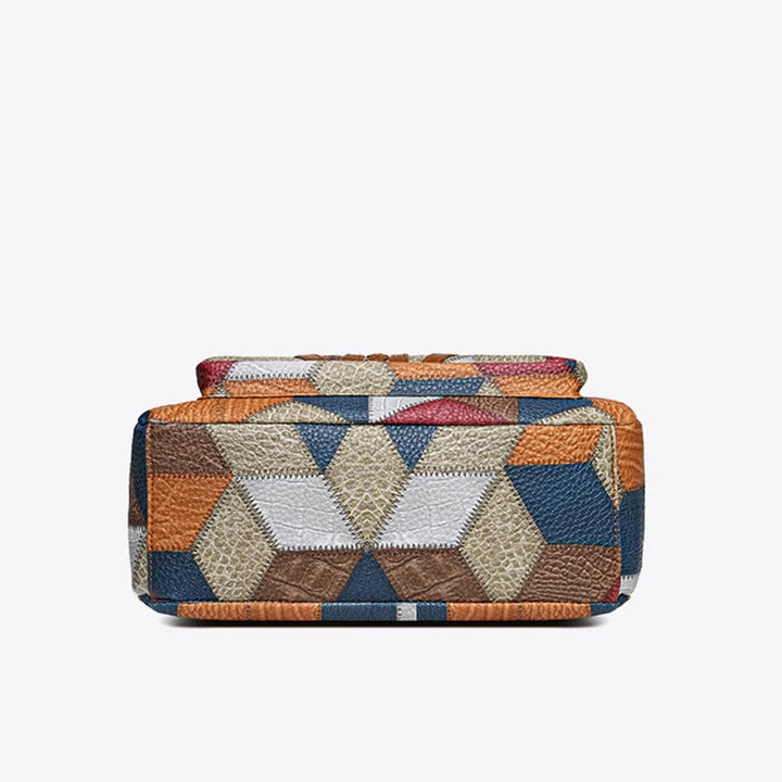 Carly – Handtasche aus veganem Leder im geometrischen Patchwork-Design
