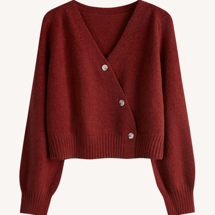 Bevy | Kurzcardigan mit V-Ausschnitt und Knopfleiste