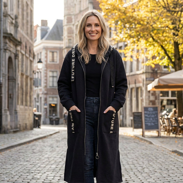 Amanda – Langer Kapuzen-Sweatmantel