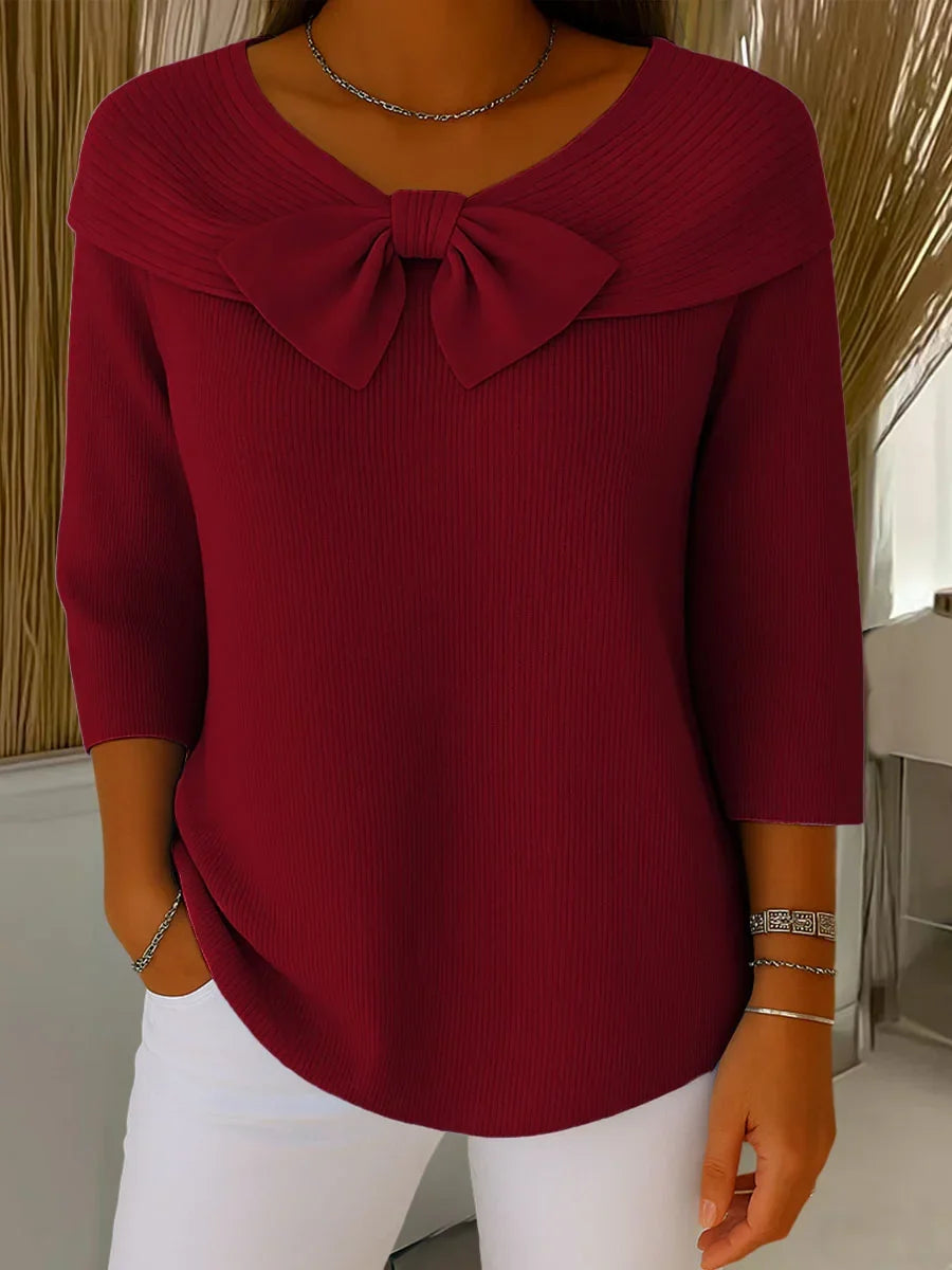 Elaira – Weicher Strickpullover mit Schleifendetail