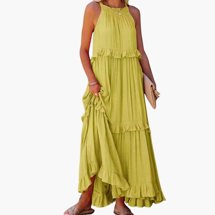 Joanna | Ruffle Breeze Maxikleid
