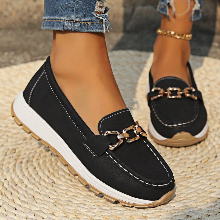 Chloe – Orthopädische flache Slipper mit Schnalle