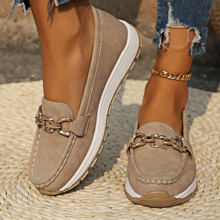 Chloe – Orthopädische flache Slipper mit Schnalle