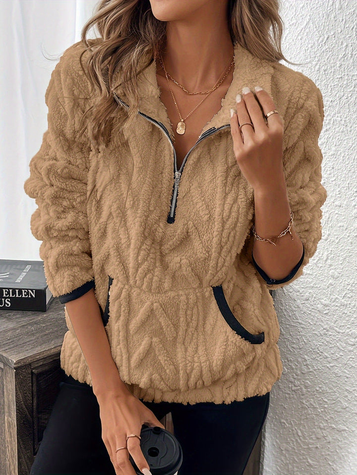 Briella – Flauschiges Half-Zip-Sweatshirt mit Taschen