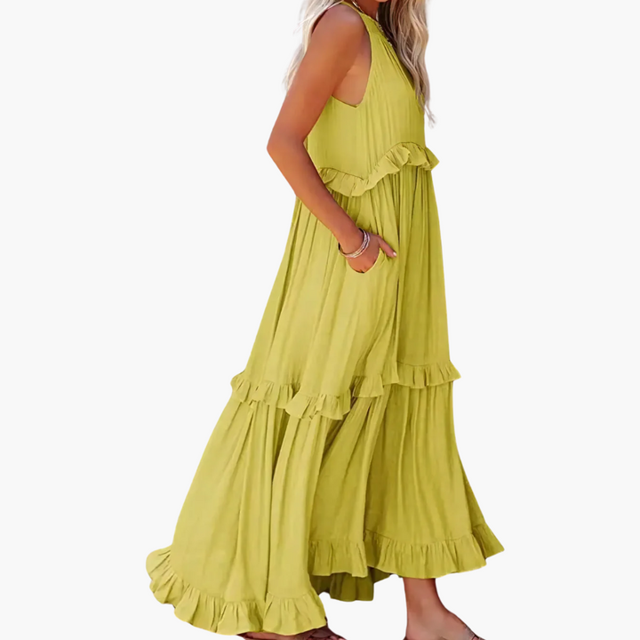 Joanna | Ruffle Breeze Maxikleid