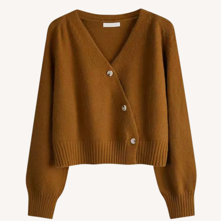 Bevy | Kurzcardigan mit V-Ausschnitt und Knopfleiste