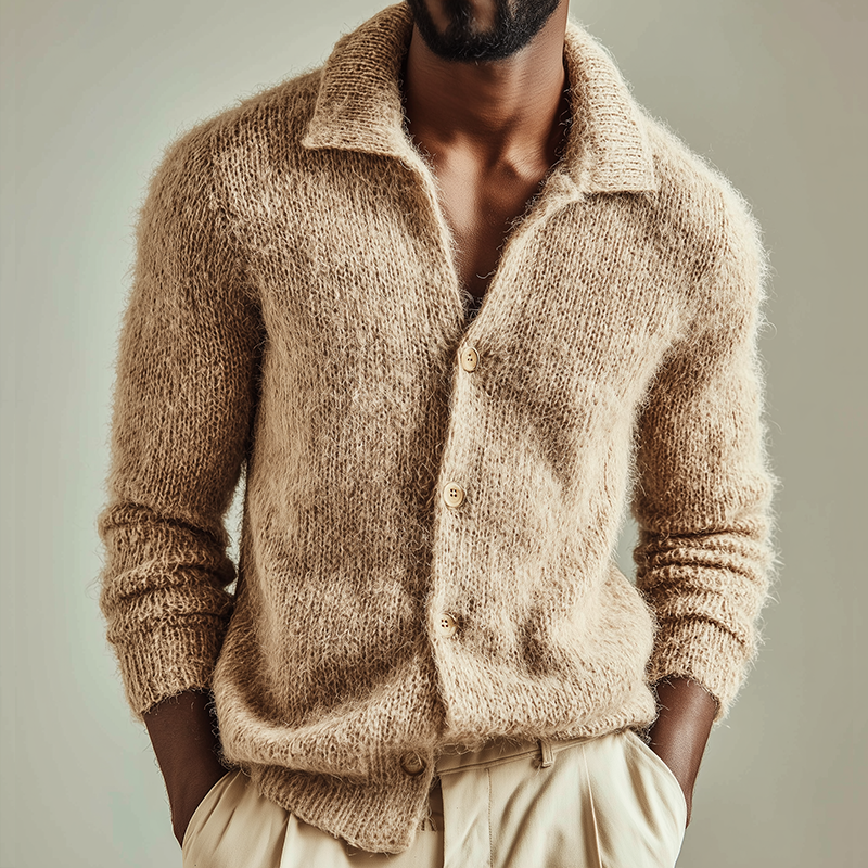 Griffin – Strukturierte Strickjacke mit Kragen