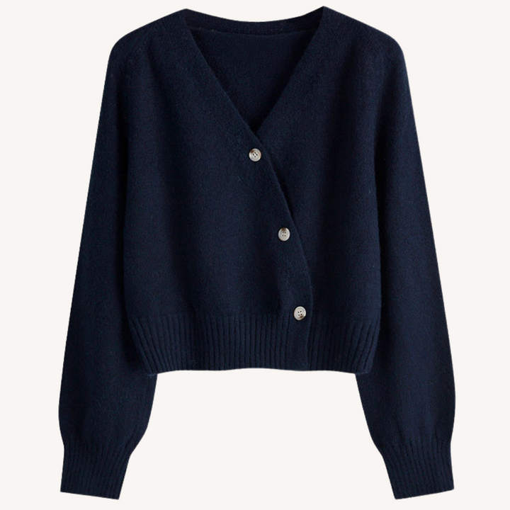 Bevy | Kurzcardigan mit V-Ausschnitt und Knopfleiste