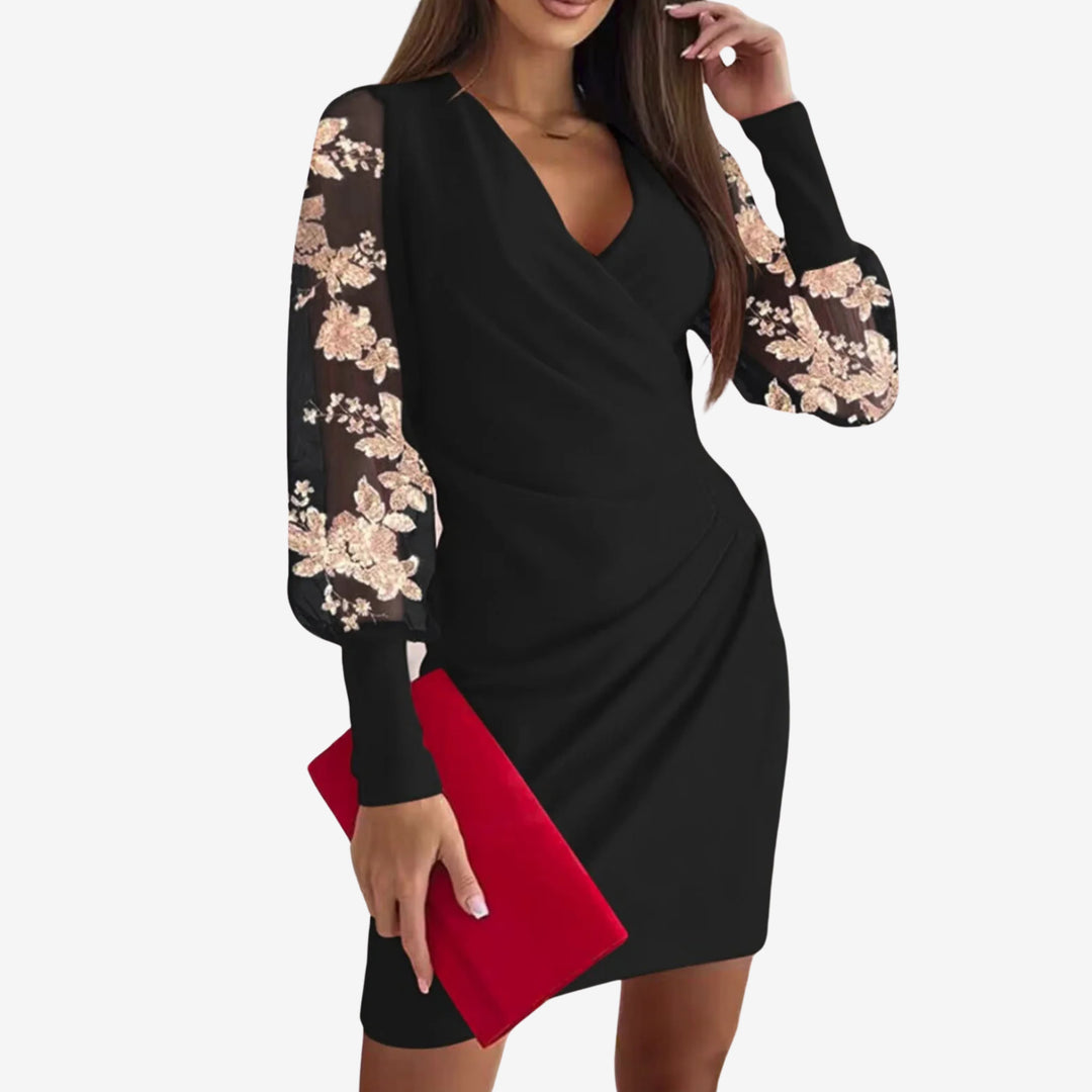 Zara | V-Ausschnitt-Wickelkleid mit Spitze