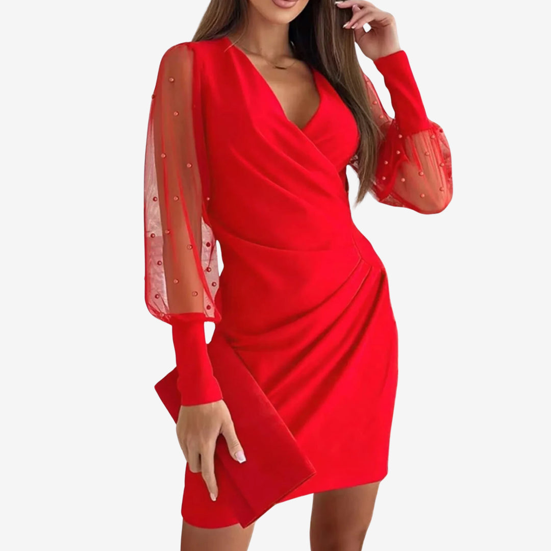 Zara | V-Ausschnitt-Wickelkleid mit Spitze