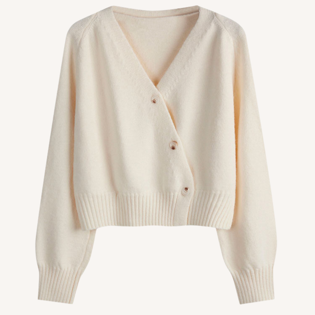 Bevy | Kurzcardigan mit V-Ausschnitt und Knopfleiste