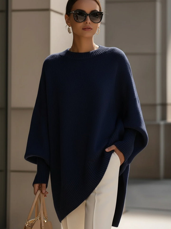 Ximena - Übergroßer Pullover mit weitem Ausschnitt und Drapierung