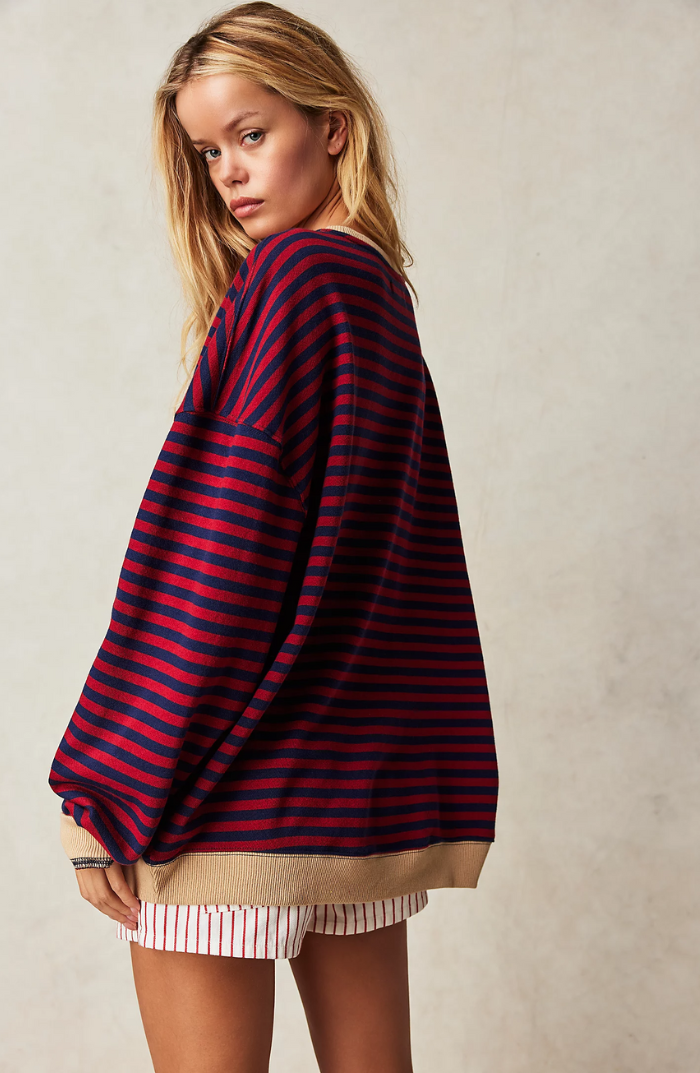 Abby | Gestreifter Oversized-Pullover
