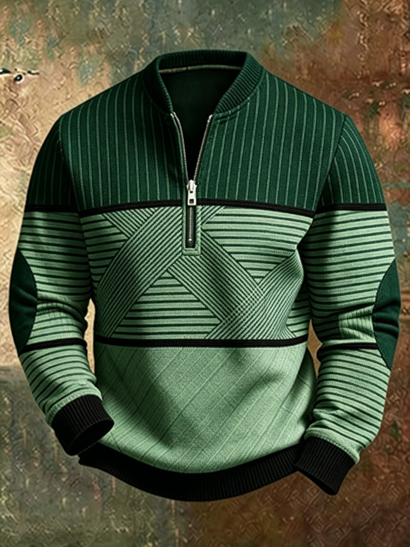 Fletcher – Geometrischer Half-Zip-Pullover