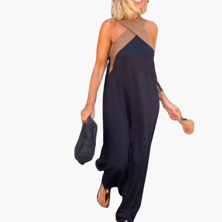 Eliza | Maxikleid mit Neckholder-Ausschnitt und Wickeloptik