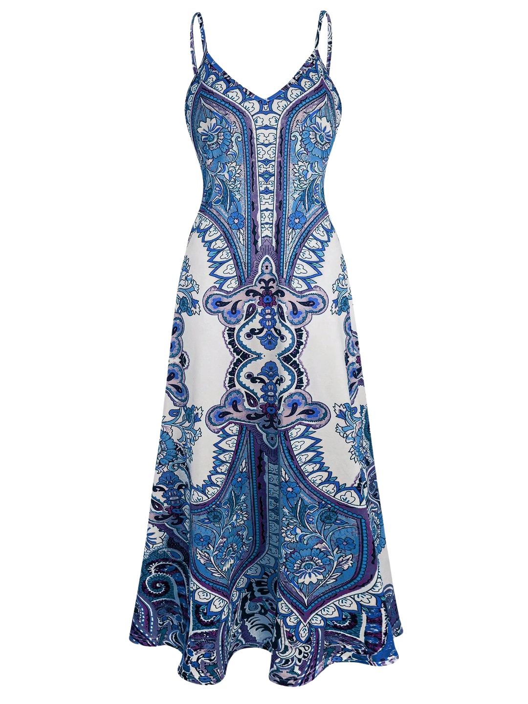 Caitlie – Ärmelloses Kleid mit Blumenmuster im Boho-Stil