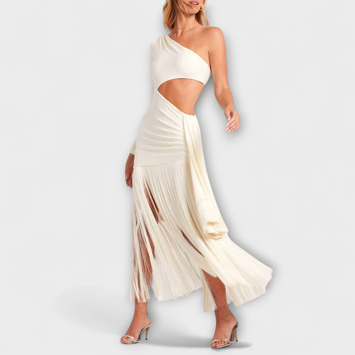 Valerie – Maxikleid mit Fransen und Cut-outs