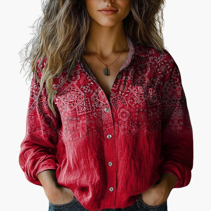 Bella | Vintage-Bluse mit Print