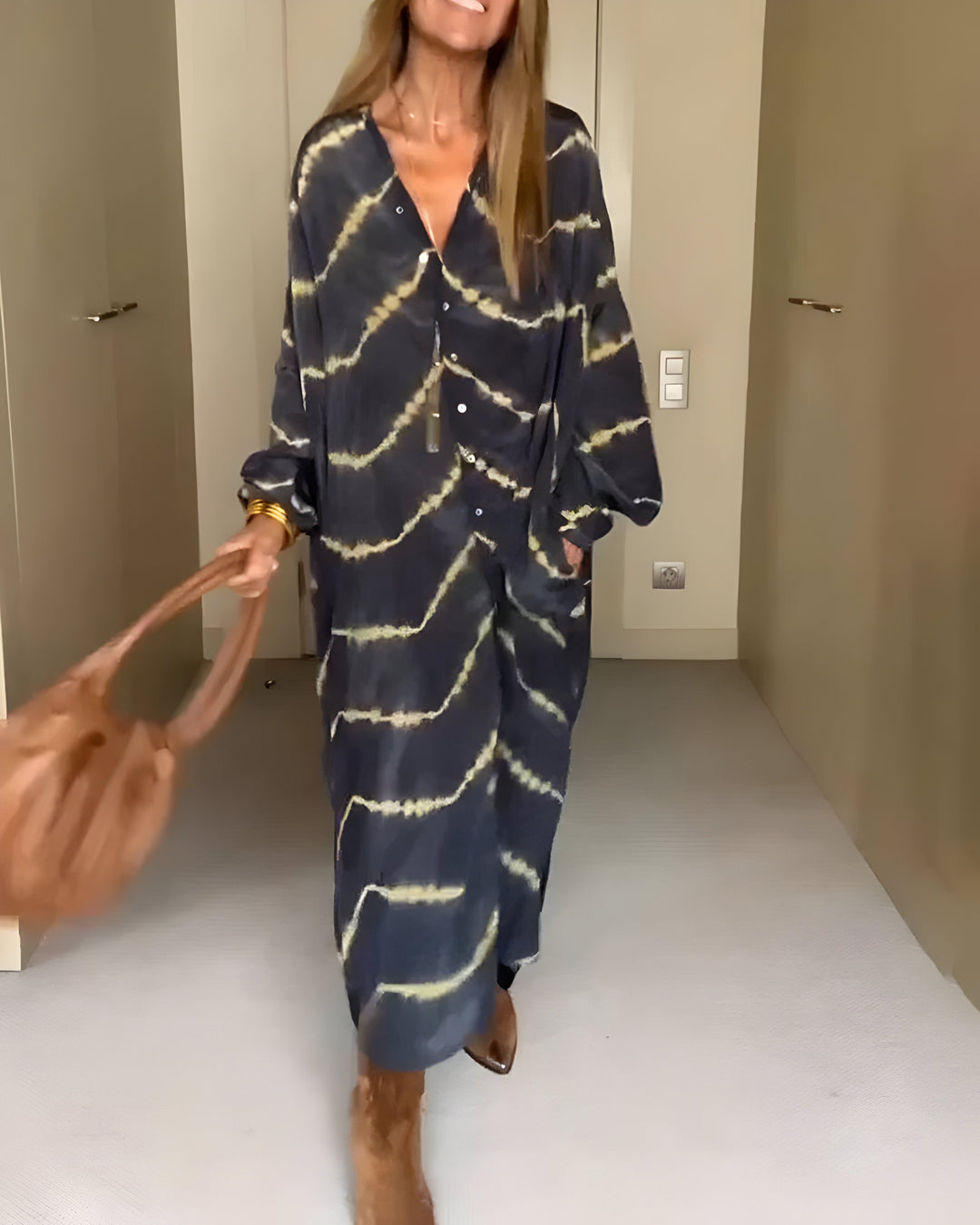 Oriana – Böhmisches gestreiftes Maxikleid