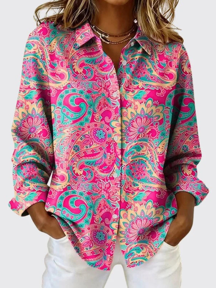 Kayla – Bluse mit Paisley-Muster und Knopfleiste