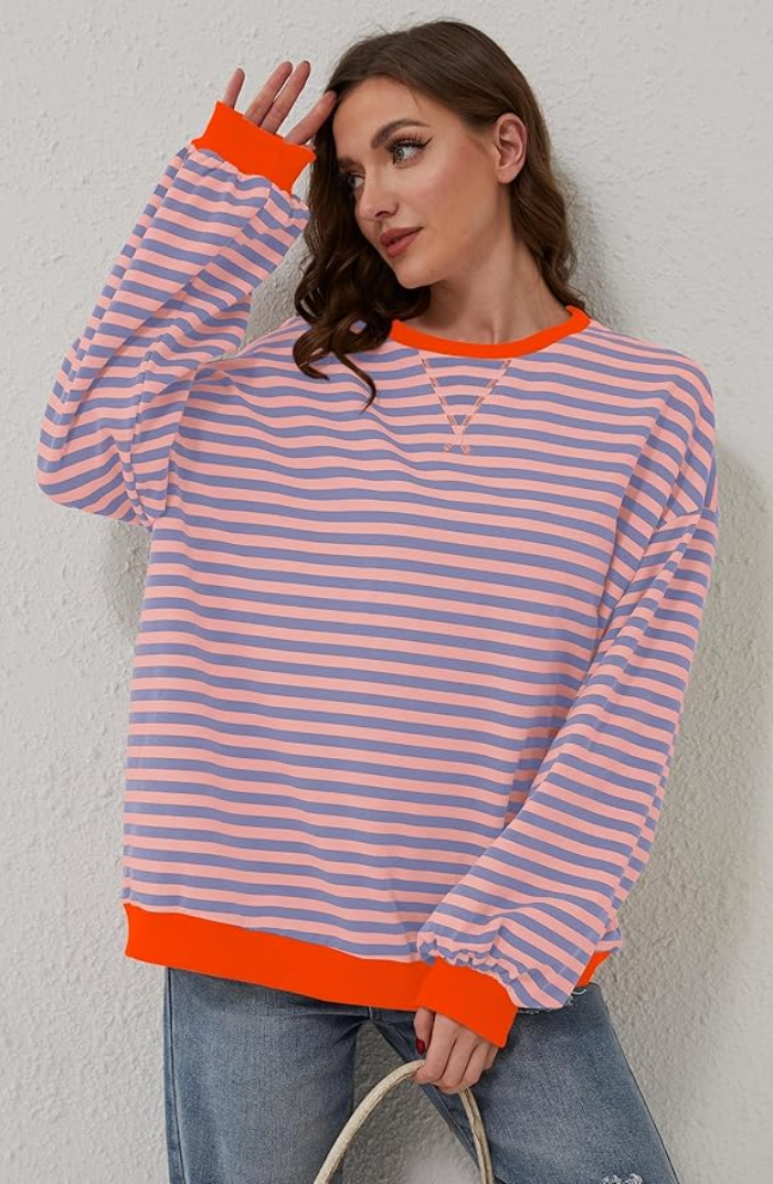 Abby | Gestreifter Oversized-Pullover