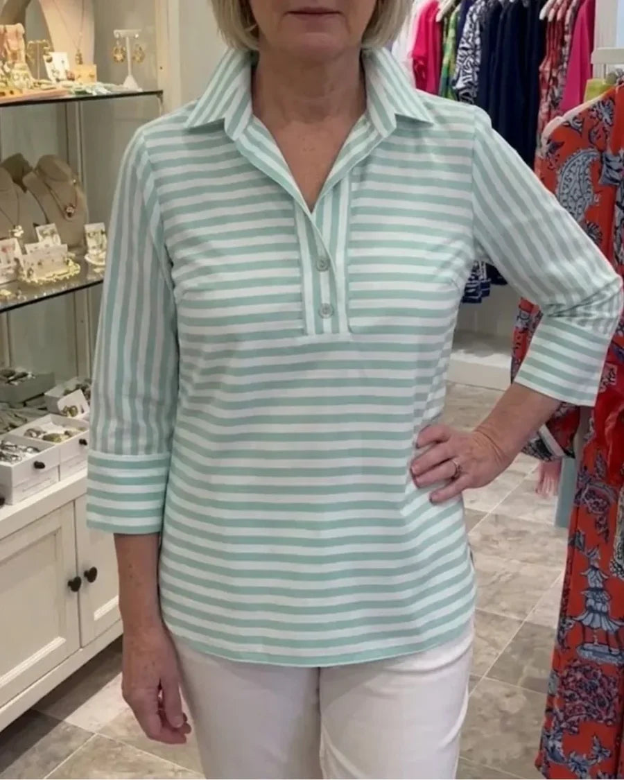 Euna – Bluse mit Baumwoll-Gingham-Streifen