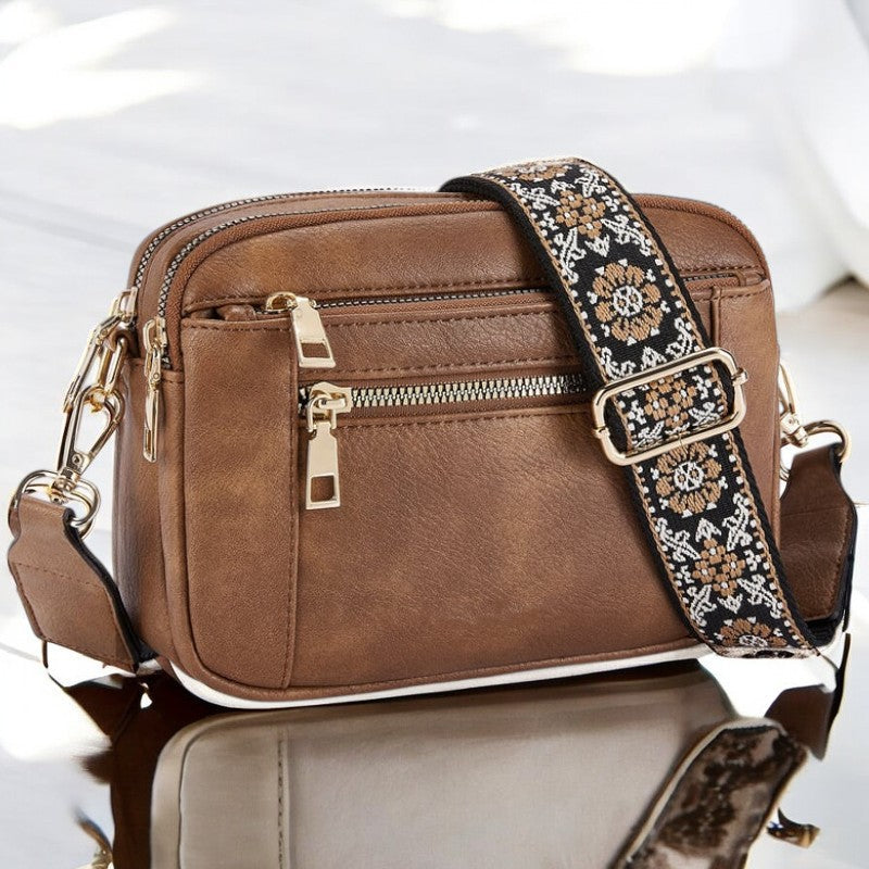 Emmie – Edle Lederschultertasche mit Fächern