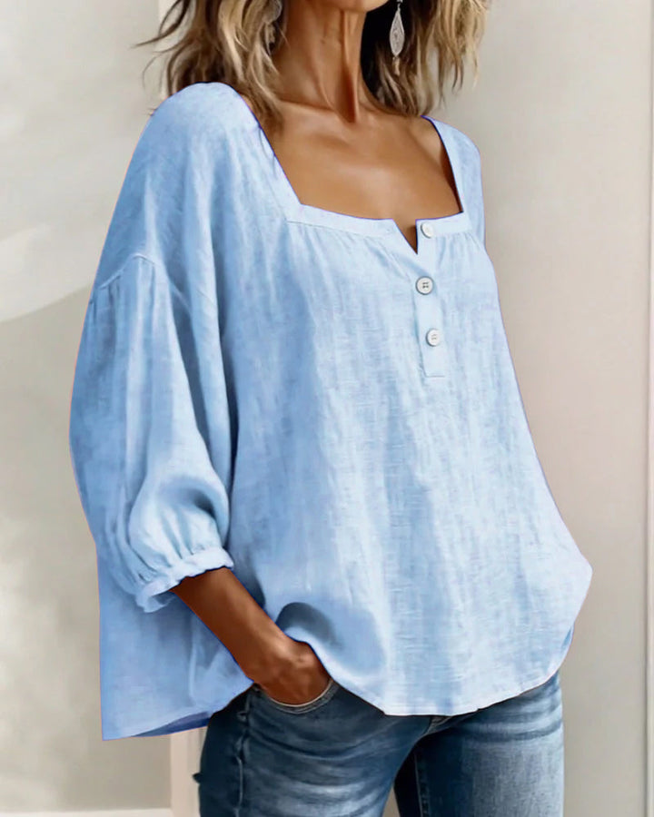 Fiona – Luftige Bluse aus Baumwollleinen