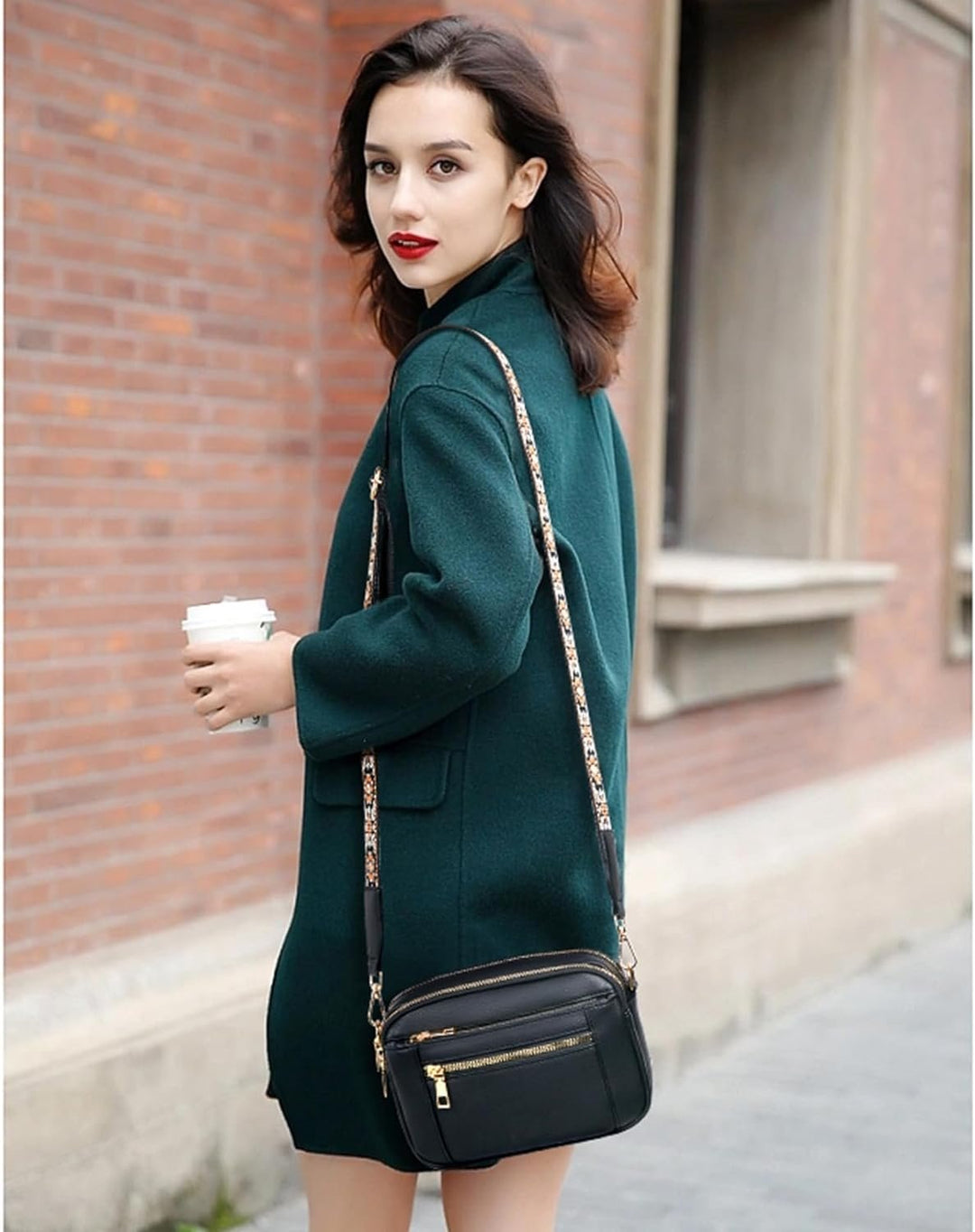 Emmie – Edle Lederschultertasche mit Fächern