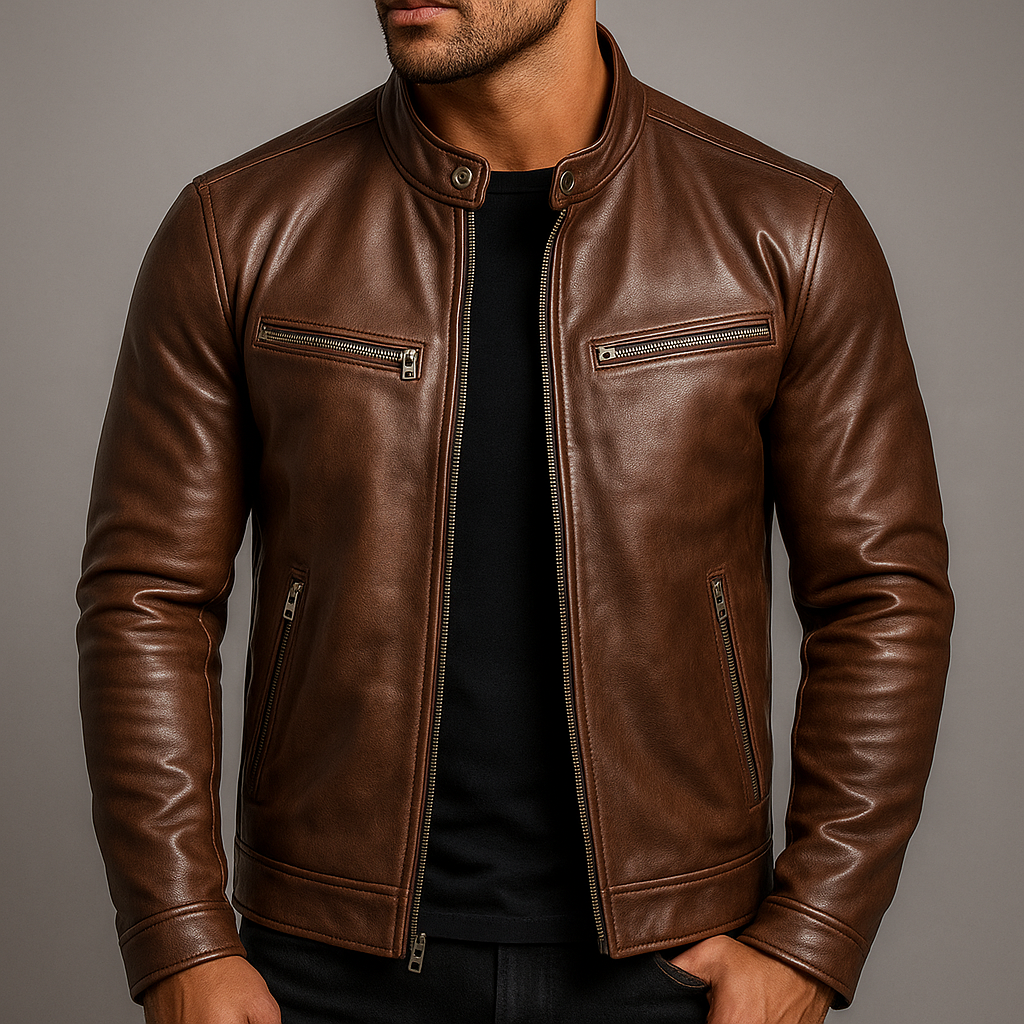 Ronnie - Vintage-Lederjacke mit körpernaher Passform