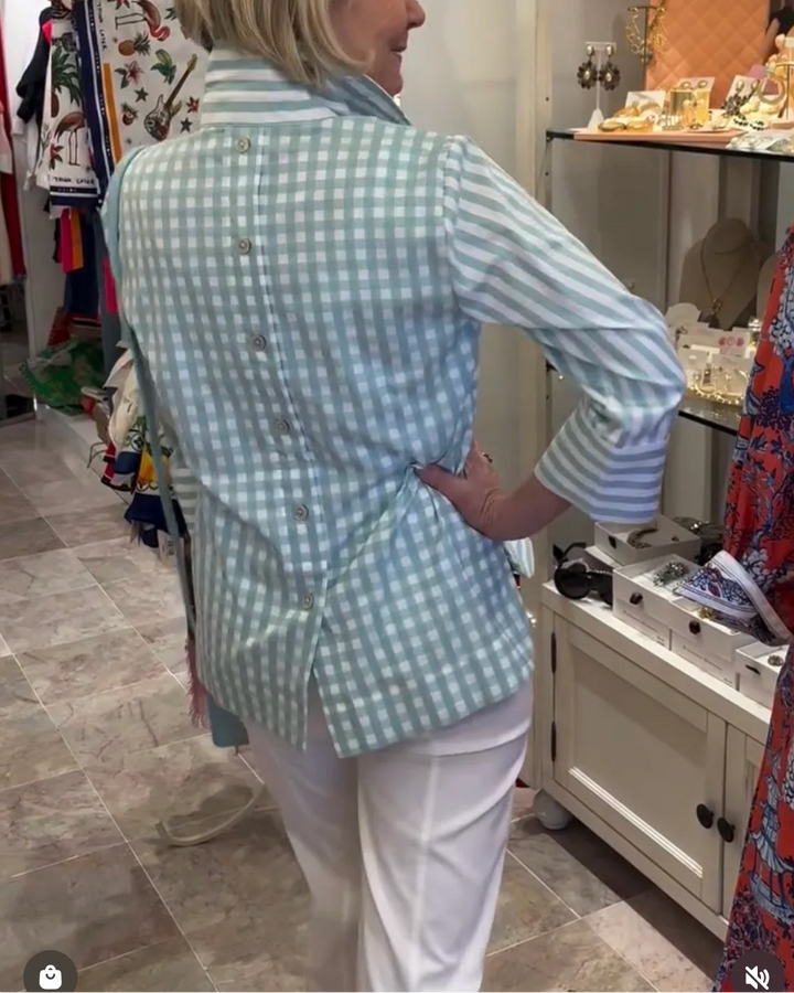 Euna – Bluse mit Baumwoll-Gingham-Streifen