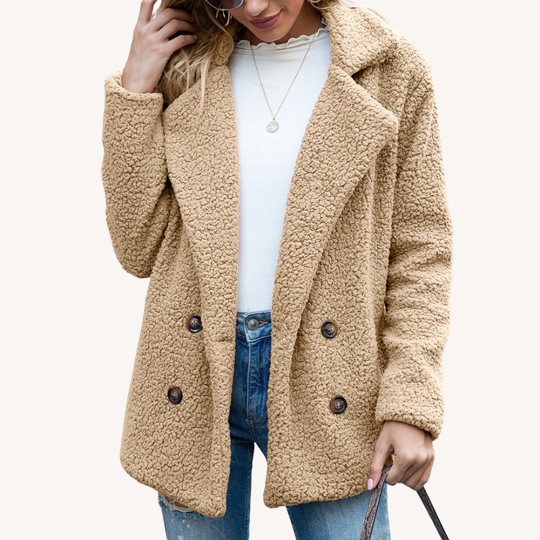 Joelin | Elegante Teddy-Fellimitat-Jacke