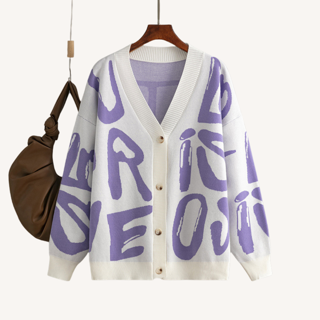 Kesha | Strickjacke mit Buchstaben-Jacquard