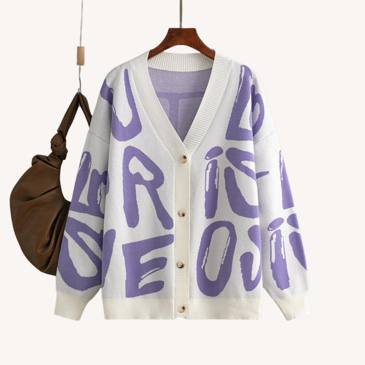 Kesha | Strickjacke mit Buchstaben-Jacquard