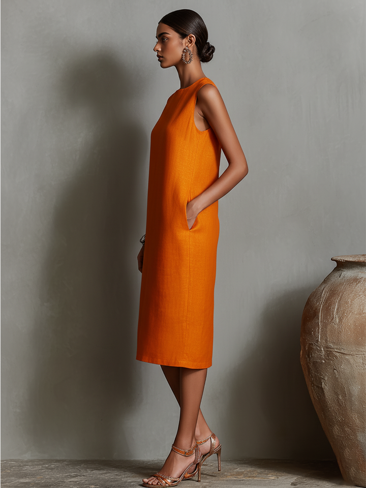 Mauee – Ärmelloses Midi-Kleid mit Taschen