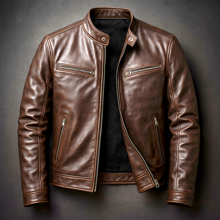 Ronnie - Vintage-Lederjacke mit körpernaher Passform